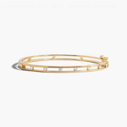 Sleek Stone Set Bangle Bracelet