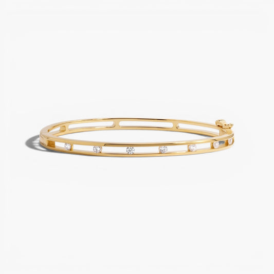 Sleek Stone Set Bangle Bracelet