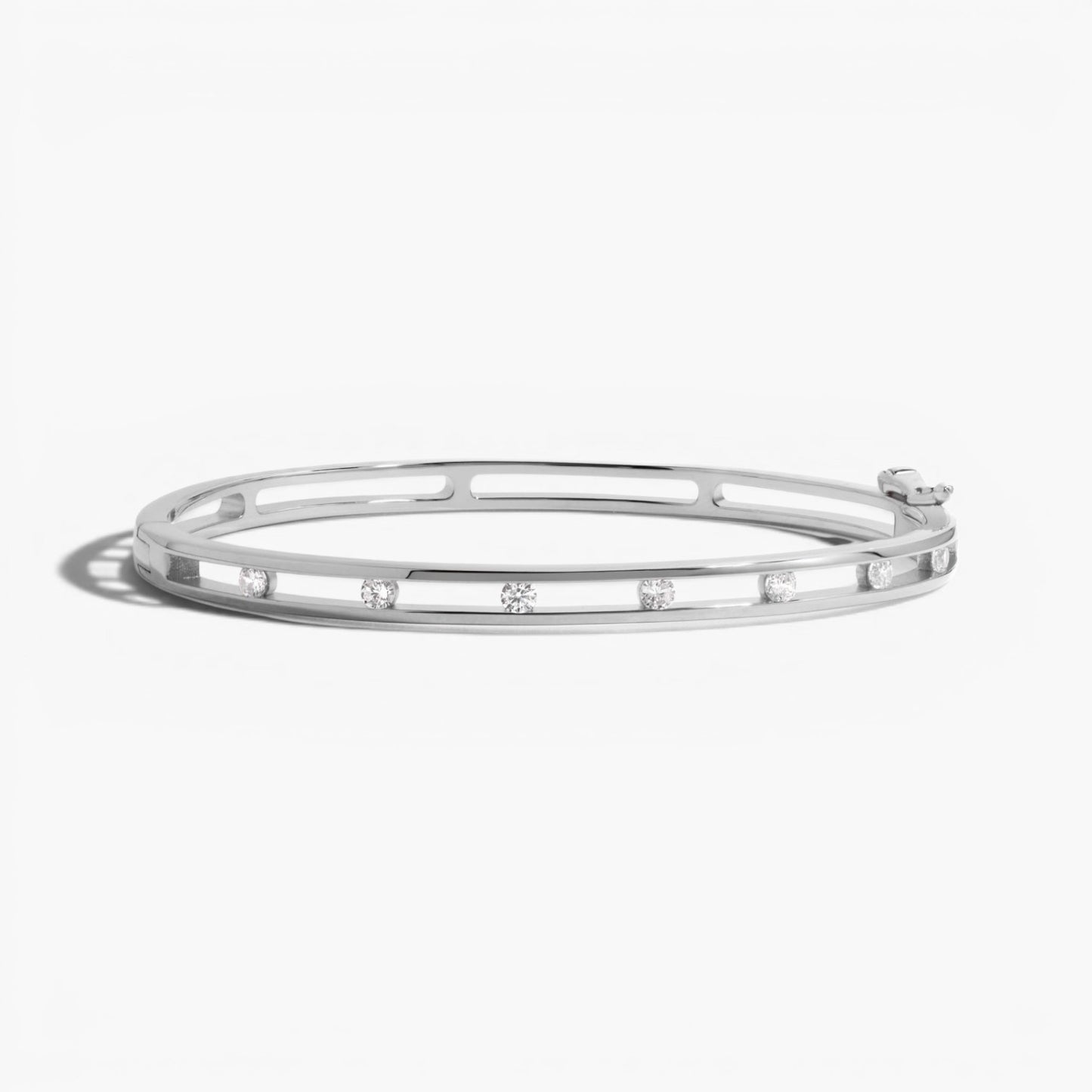 Sleek Stone Set Bangle Bracelet