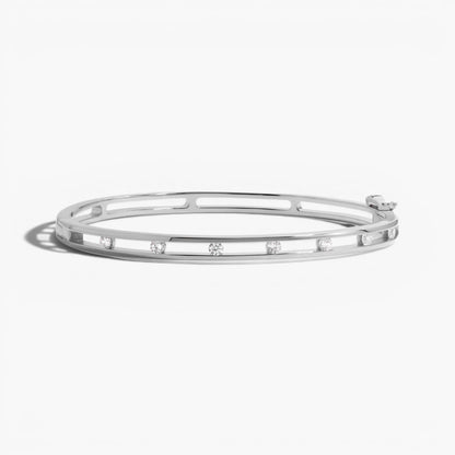Sleek Stone Set Bangle Bracelet