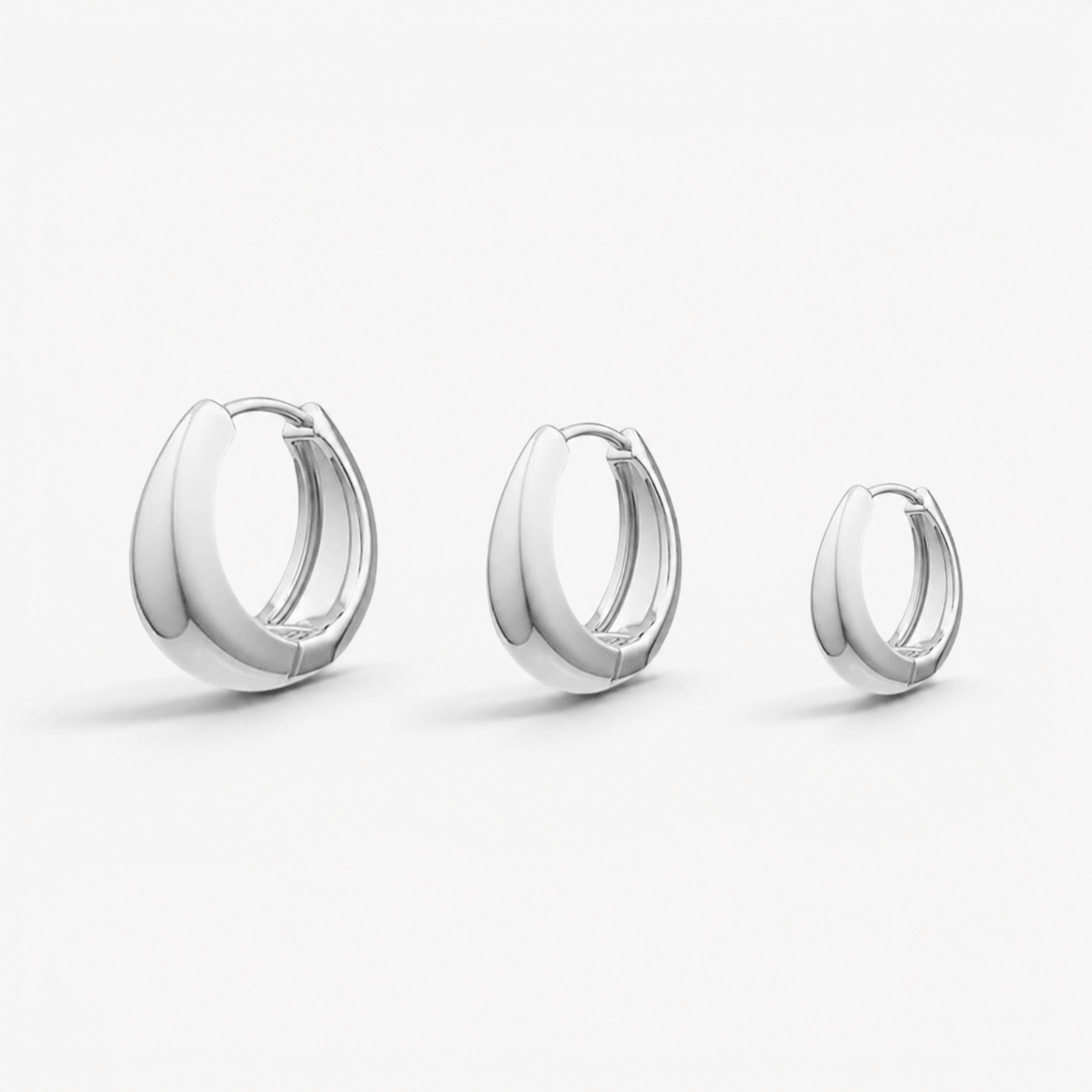 Sculptural Chunky Hoop Earring Trio Set