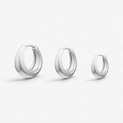 Sculptural Chunky Hoop Earring Trio Set