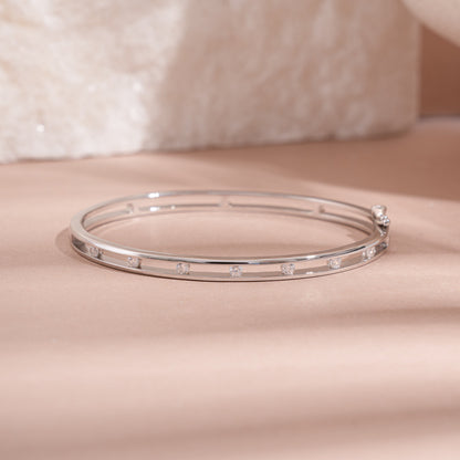 Sleek Stone Set Bangle Bracelet