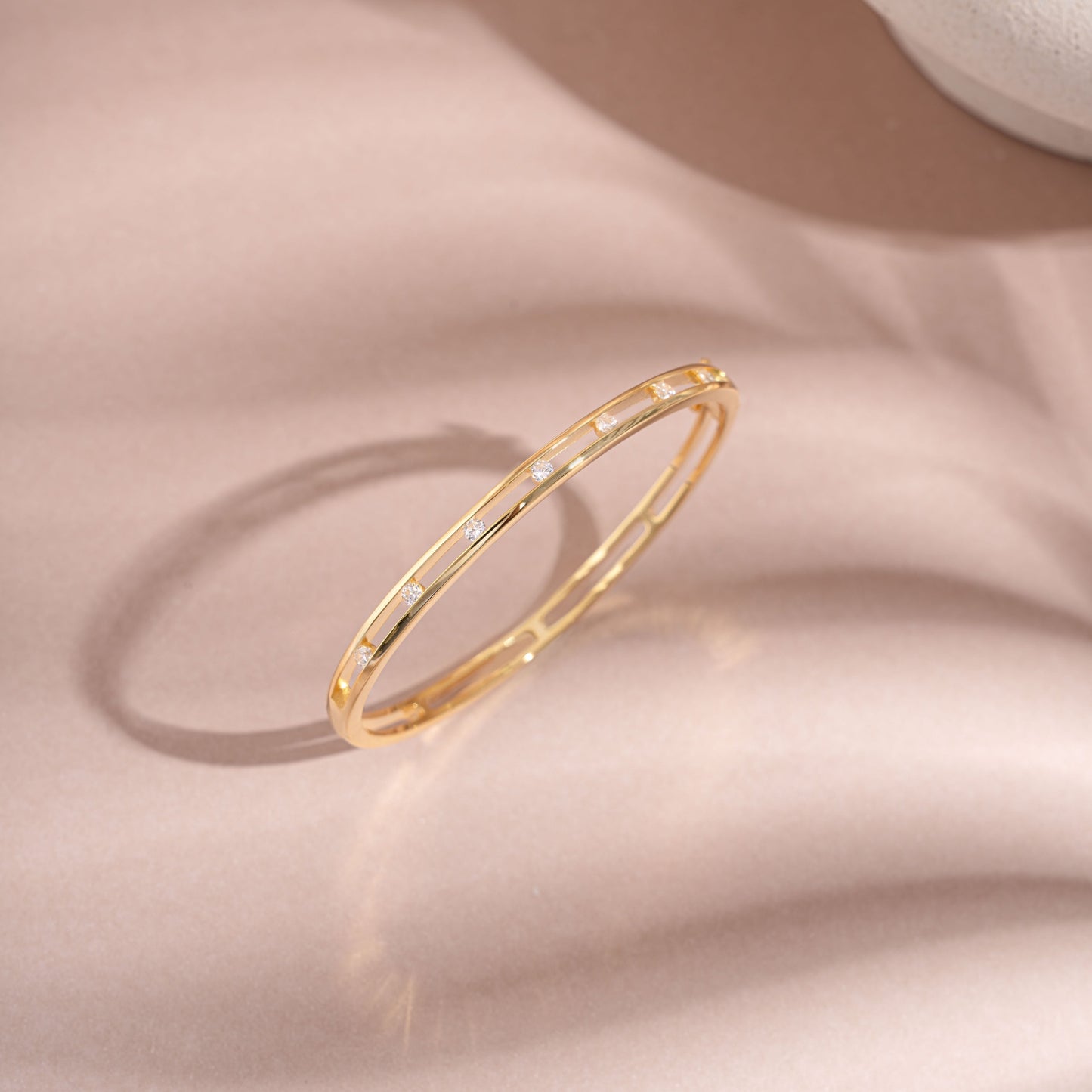 Sleek Stone Set Bangle Bracelet