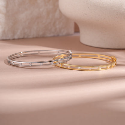 Sleek Stone Set Bangle Bracelet