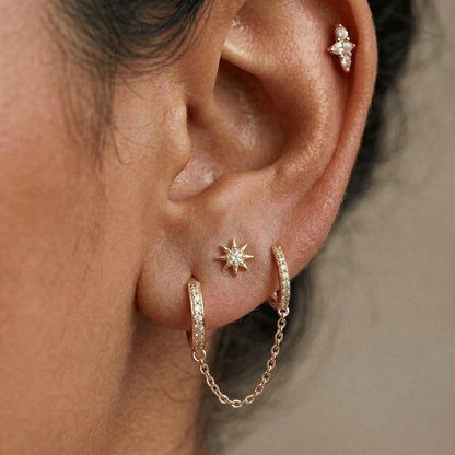 Celestial Star Flat Back Stud Earrings