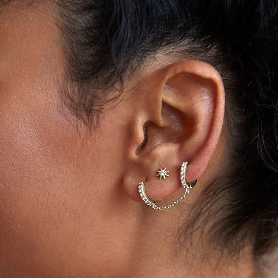Celestial Star Flat Back Stud Earrings
