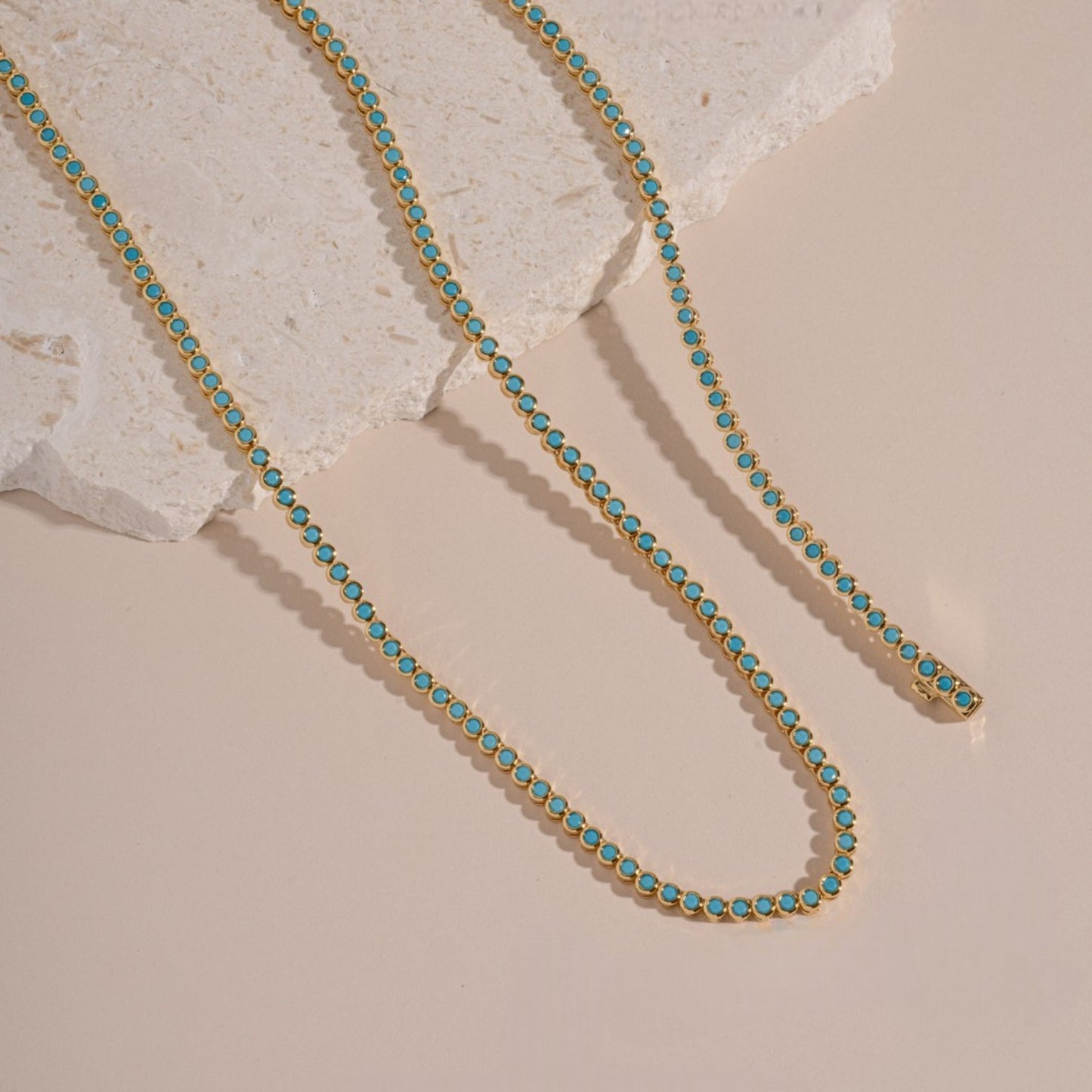 Dainty Turquoise Bezel Tennis Bracelet